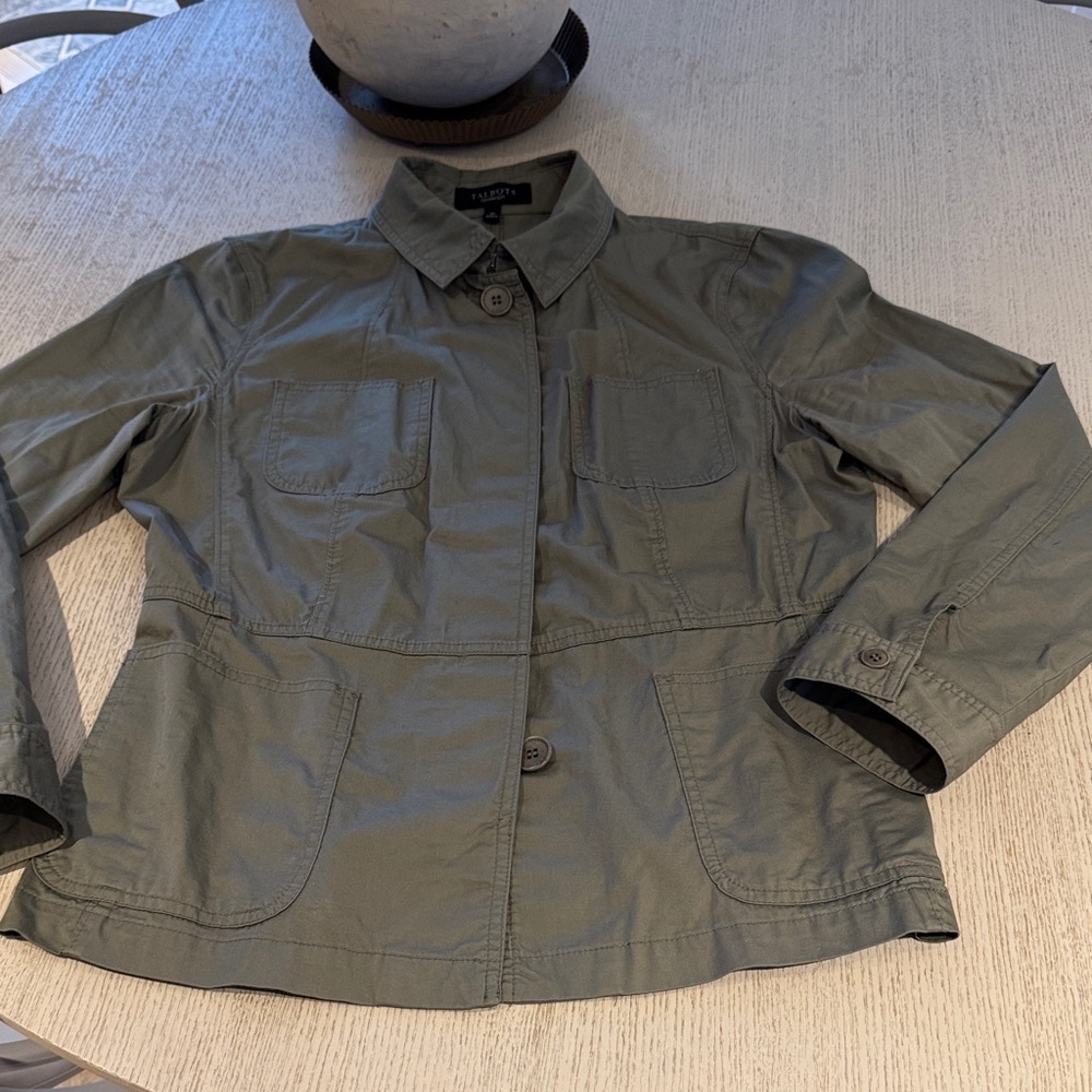 Talbots Utility Jacket in Olive Green